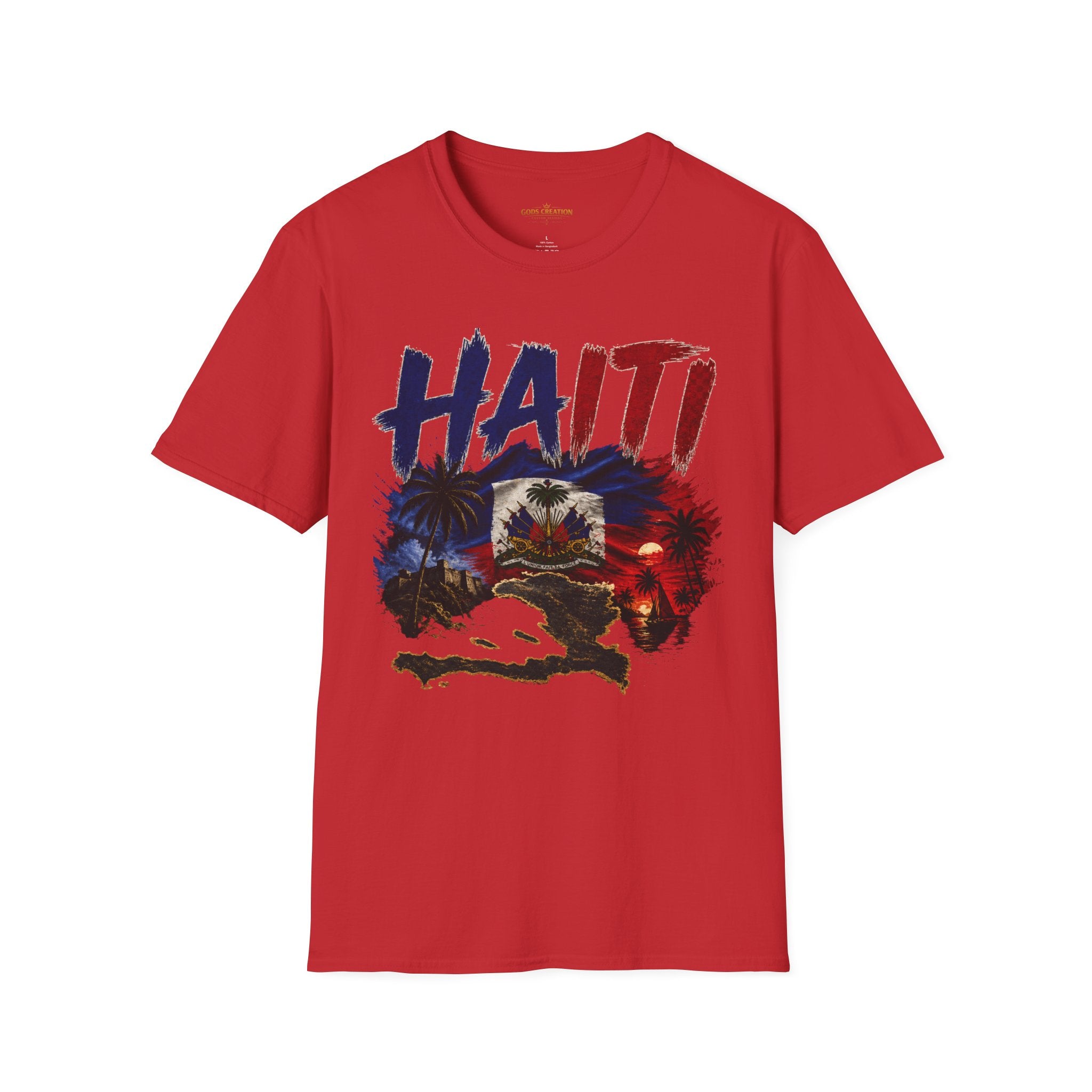 Haiti Flag Map T-Shirt — Patriotic Haiti Graphic Tee