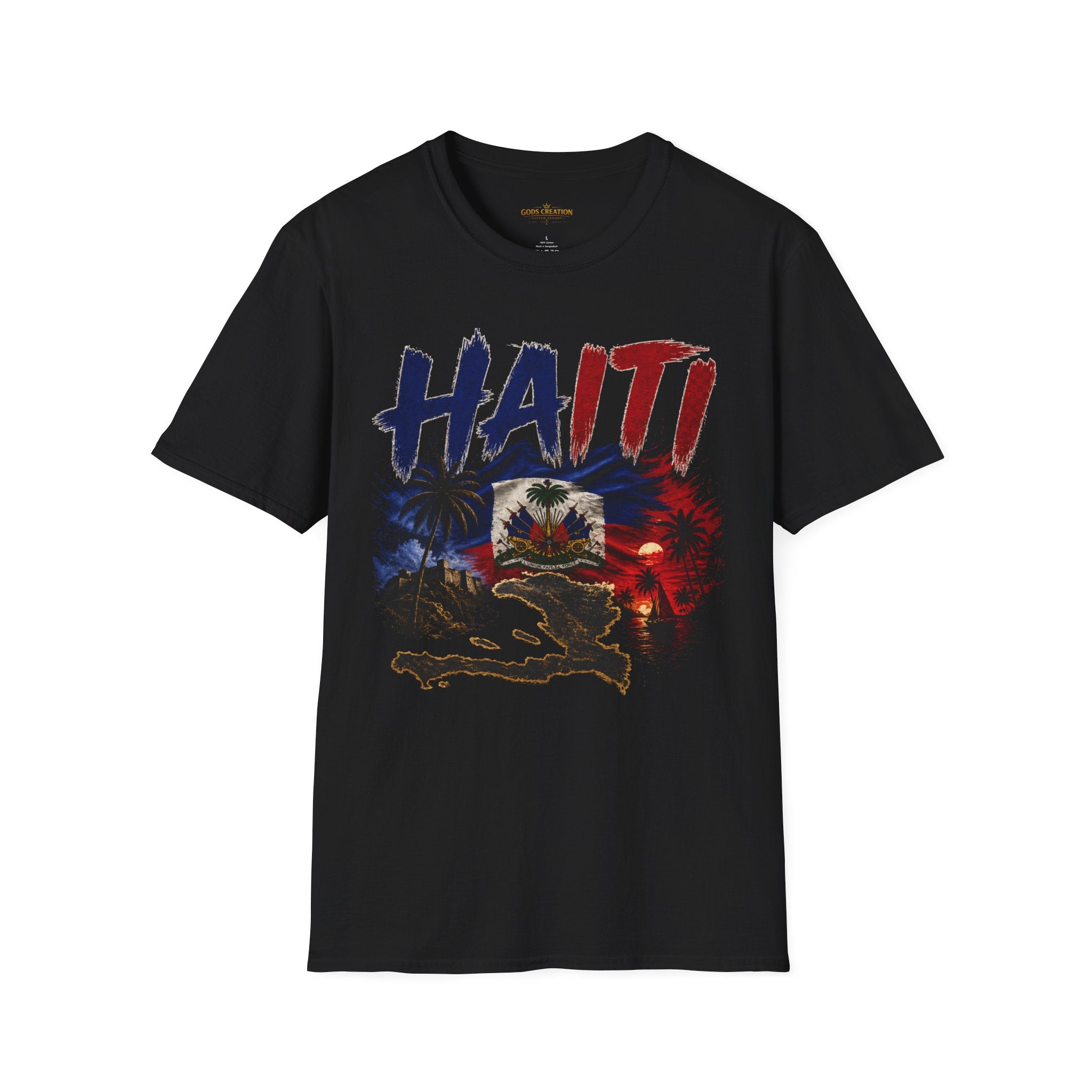 Haiti Flag Map T-Shirt — Patriotic Haiti Graphic Tee