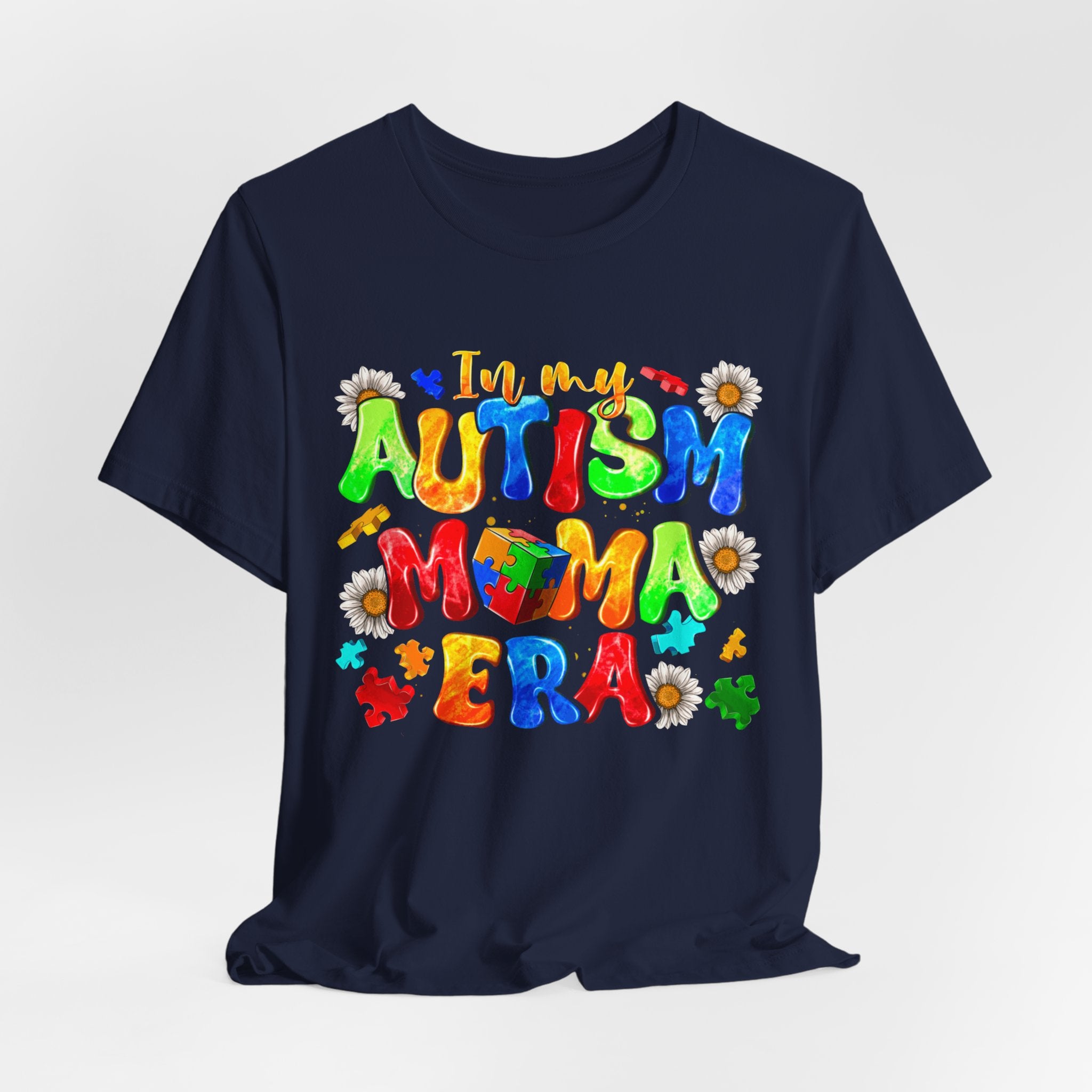 Autism Mama Era T-Shirt — Colorful Puzzle Piece Autism Awareness Tee