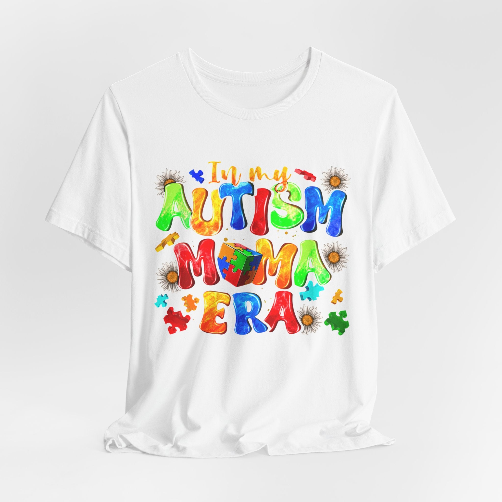 Autism Mama Era T-Shirt — Colorful Puzzle Piece Autism Awareness Tee
