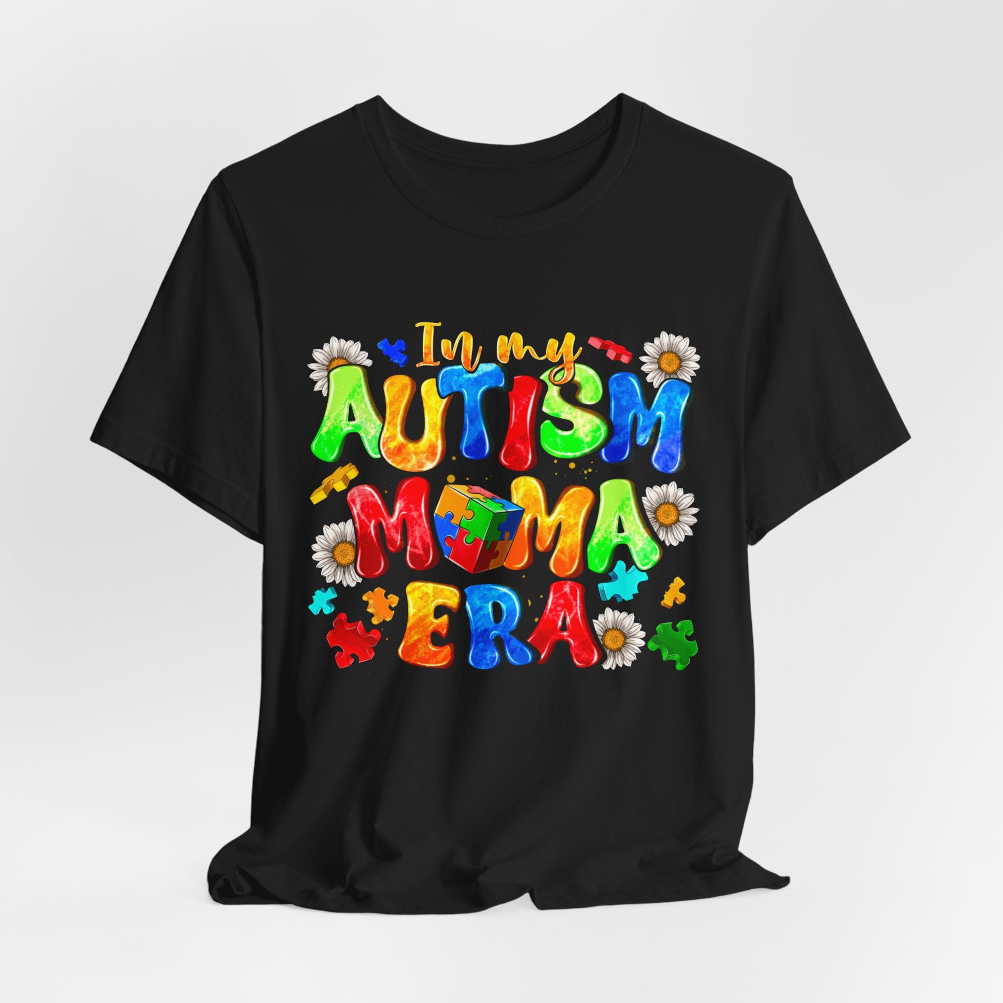 Autism Mama Era T-Shirt — Colorful Puzzle Piece Autism Awareness Tee