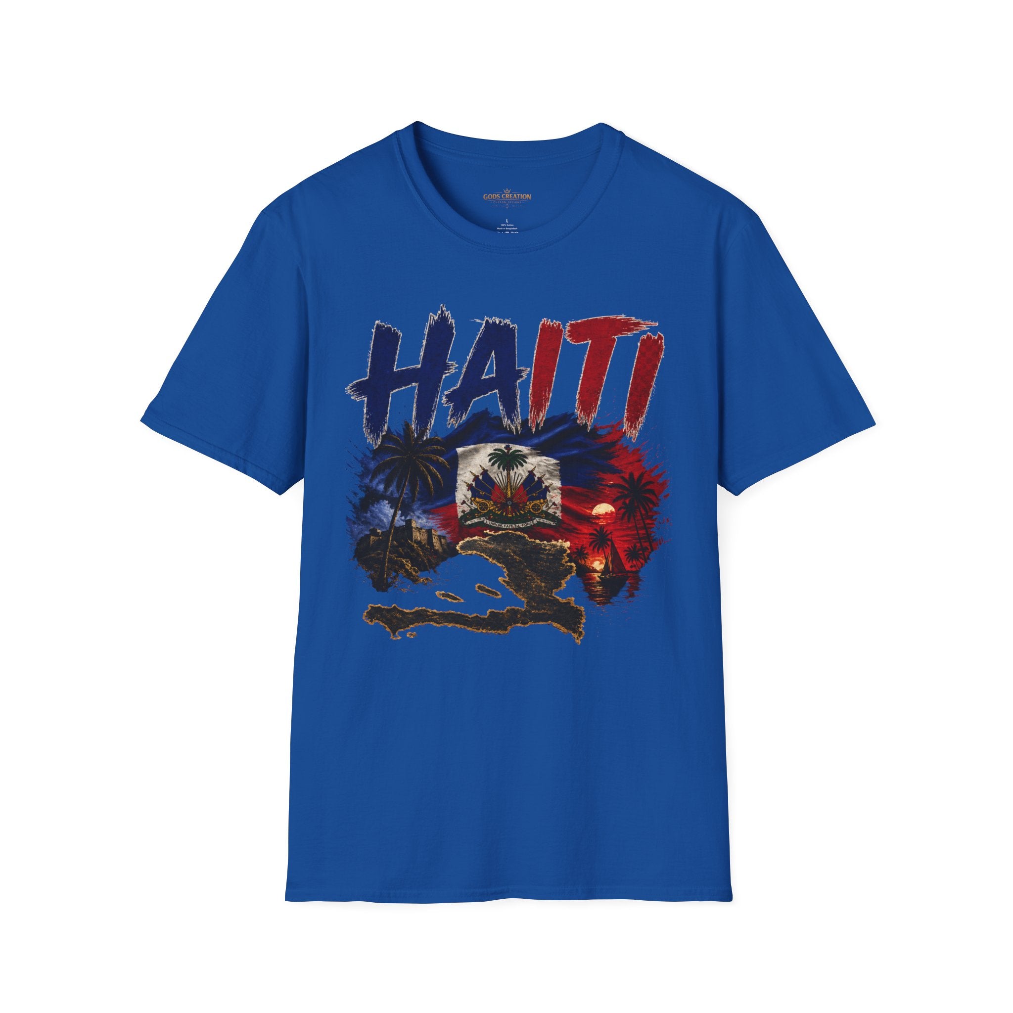 Haiti Flag Map T-Shirt — Patriotic Haiti Graphic Tee