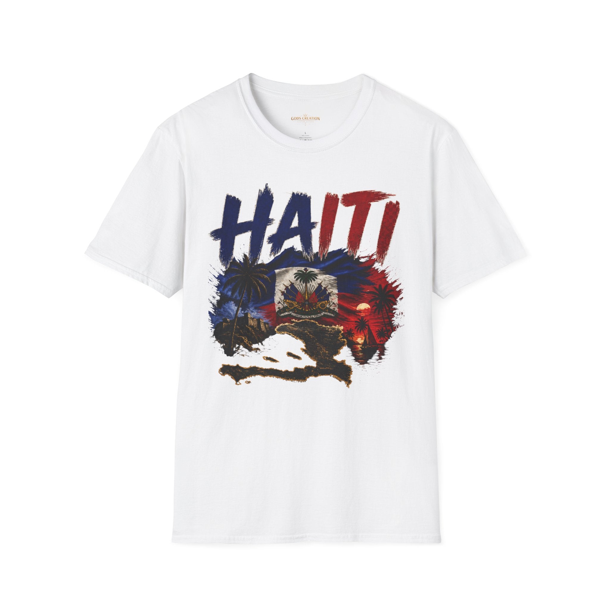 Haiti Flag Map T-Shirt — Patriotic Haiti Graphic Tee