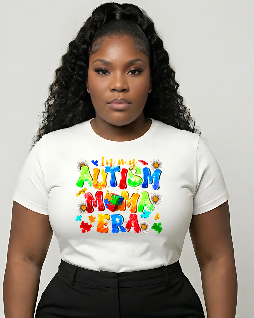 Autism Mama Era T-Shirt — Colorful Puzzle Piece Autism Awareness Tee