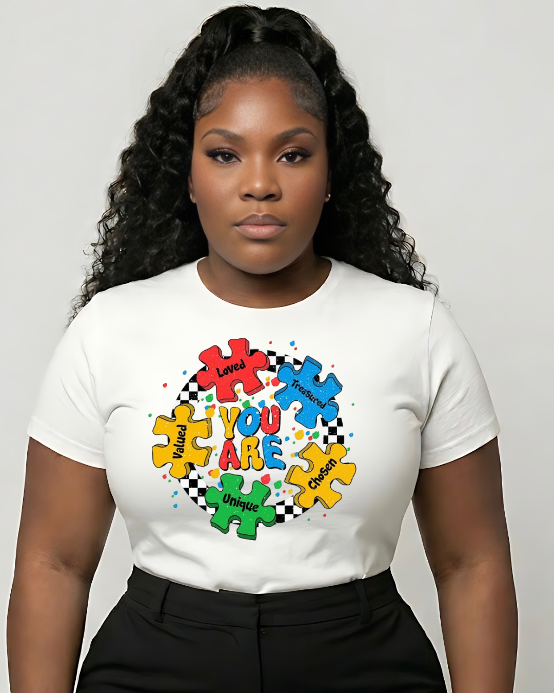 You Are Unique Puzzle Pieces T-Shirt — Positive Autism Awareness Tee