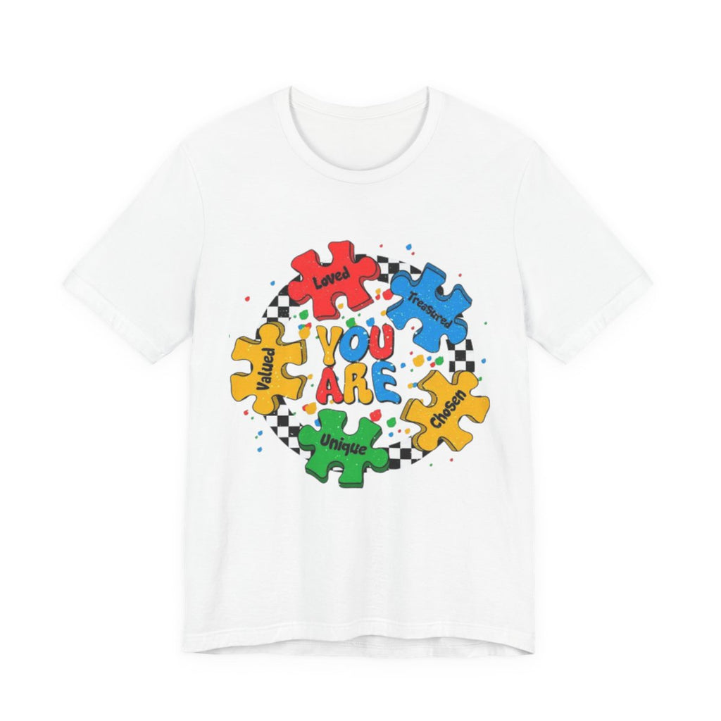 You Are Unique Puzzle Pieces T-Shirt — Positive Autism Awareness Tee